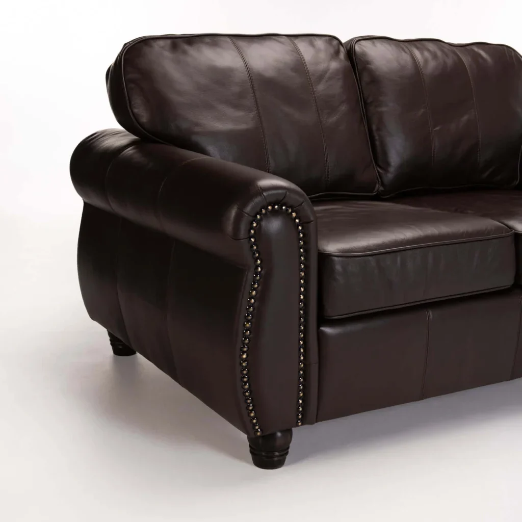 KINGSLEY GENUINE LEATHER 2 SEATER COUCH - Image 5