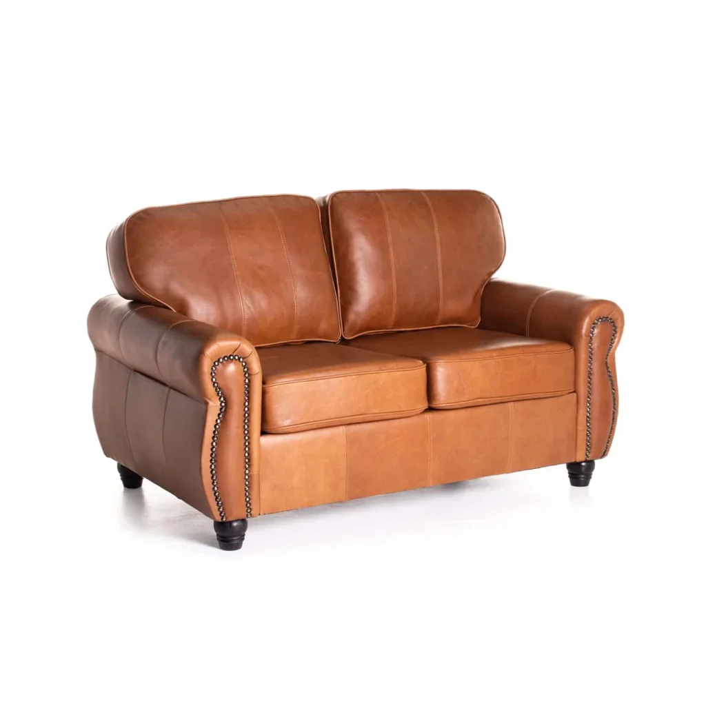 KINGSLEY GENUINE LEATHER 2 SEATER COUCH - Image 6