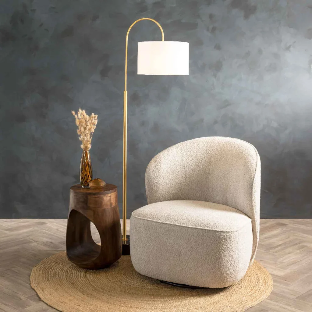 FLOOR LAMP SLIM GOLD METAL ARC 156cm - Image 2