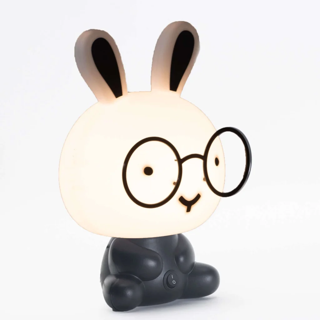 TABLE LAMP JUNIOR BLACK & WHITE RABBIT W/GLASSES - Image 3