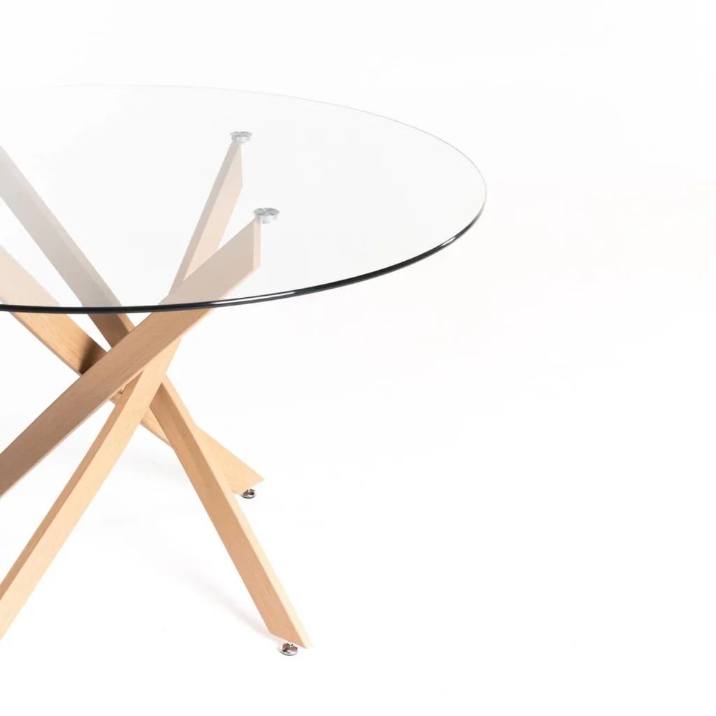 LEN ROUND 10mm GLASS TOP DINING TABLE - Image 3
