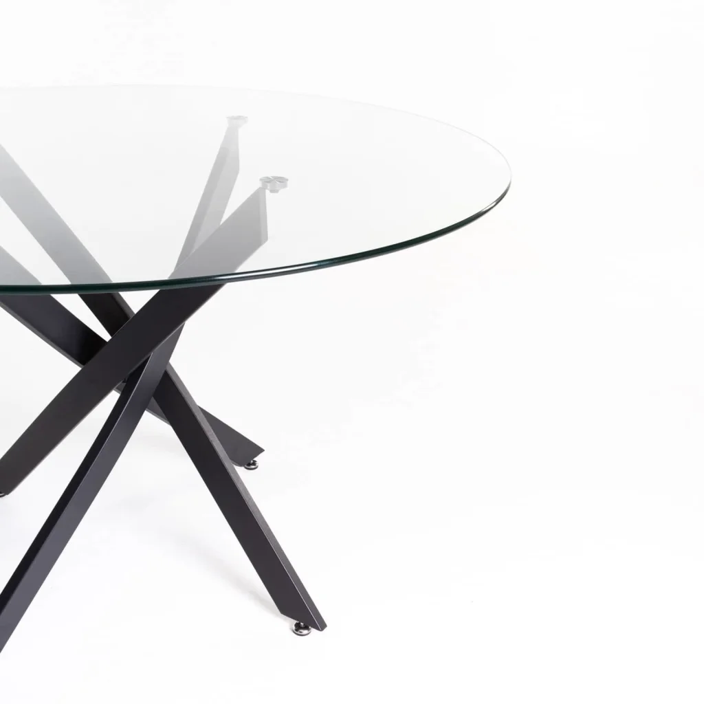 LEN ROUND 10mm GLASS TOP DINING TABLE - Image 9