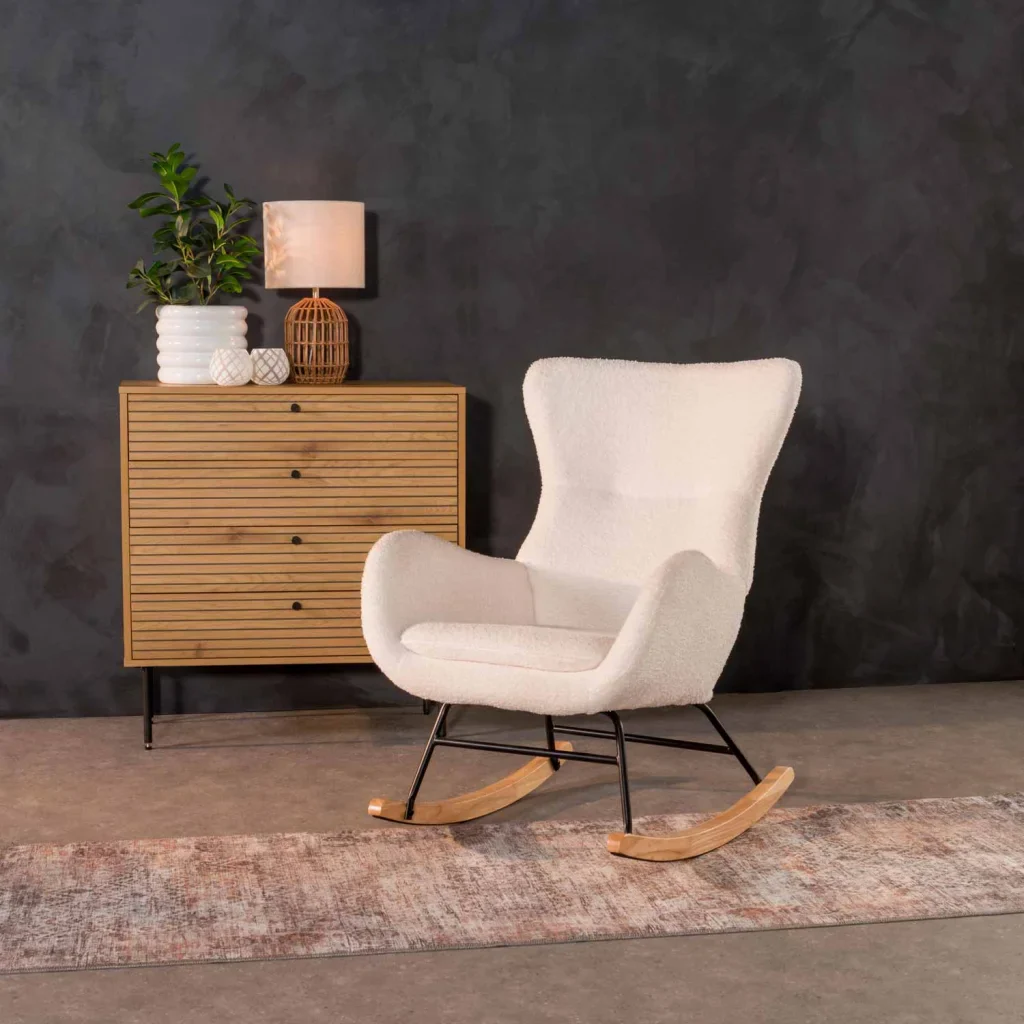 LULU FLEECE ROCKING CHAIR - CREAM - Image 2