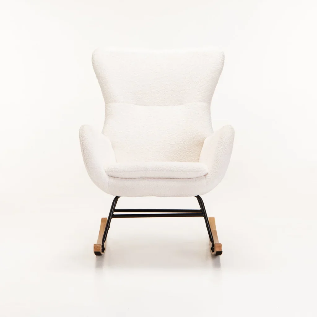 LULU FLEECE ROCKING CHAIR - CREAM - Image 3