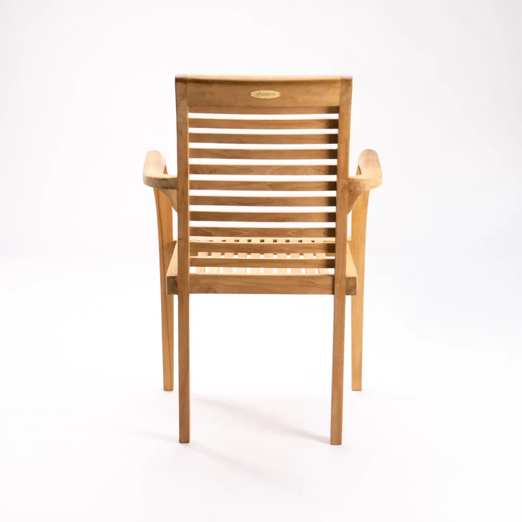 MILAN TEAK STACKING ARMCHAIR - Image 4