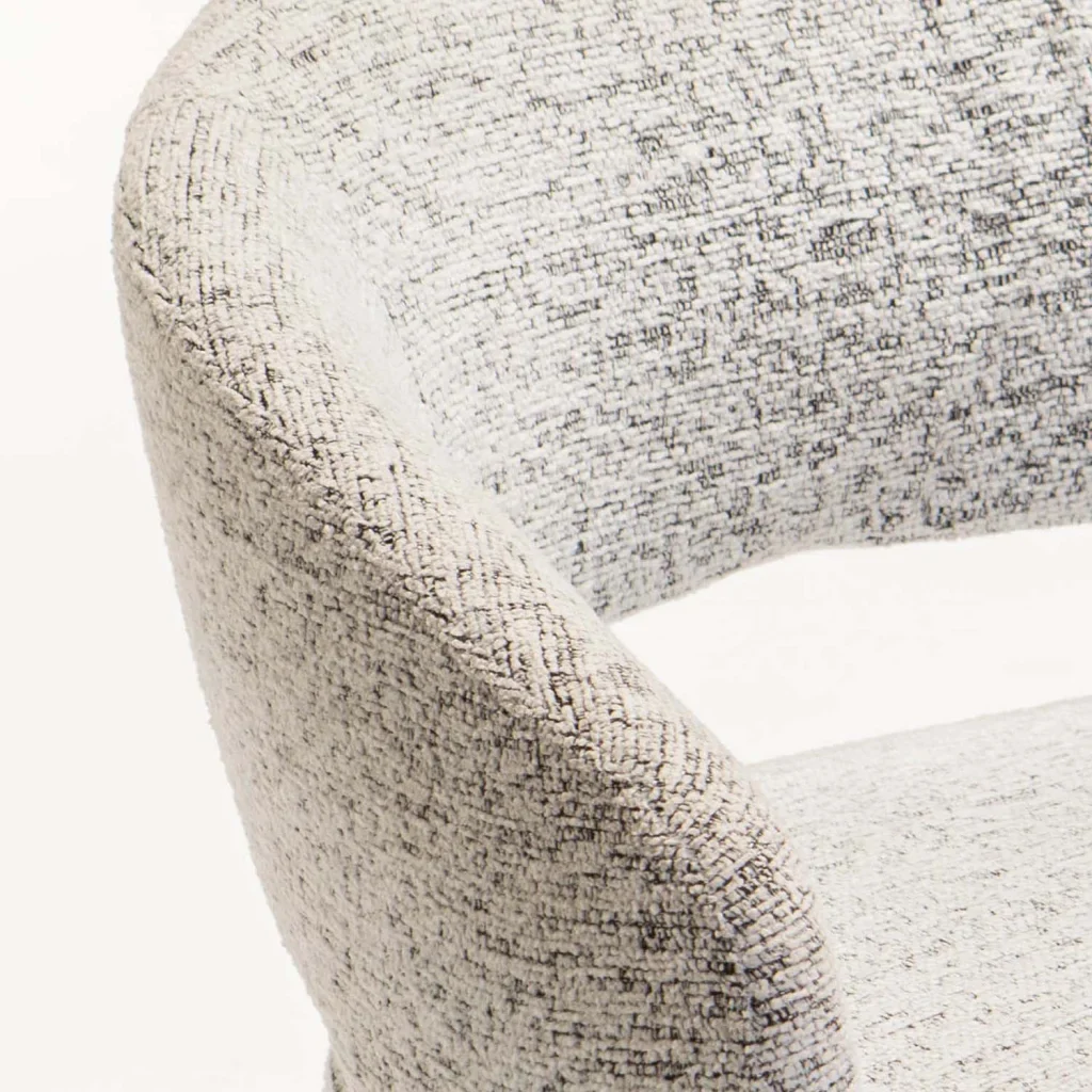 OLGA SPECKLED FABRIC SWIVEL CHAIR - LIGHT GREY - Image 6
