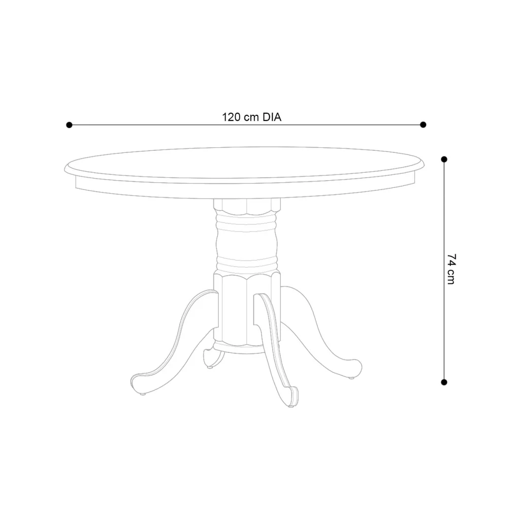 OLIVER 120cm ROUND DINING TABLE - Image 4