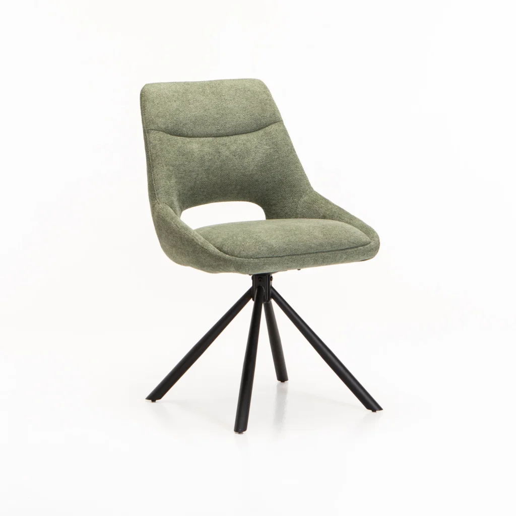 PRATO FABRIC SWIVEL DINING CHAIR - Image 6