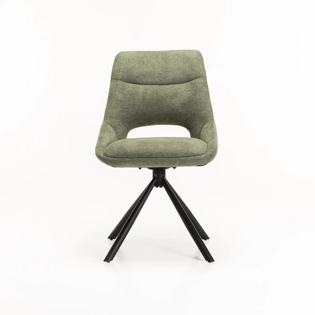 PRATO FABRIC SWIVEL DINING CHAIR - Image 7