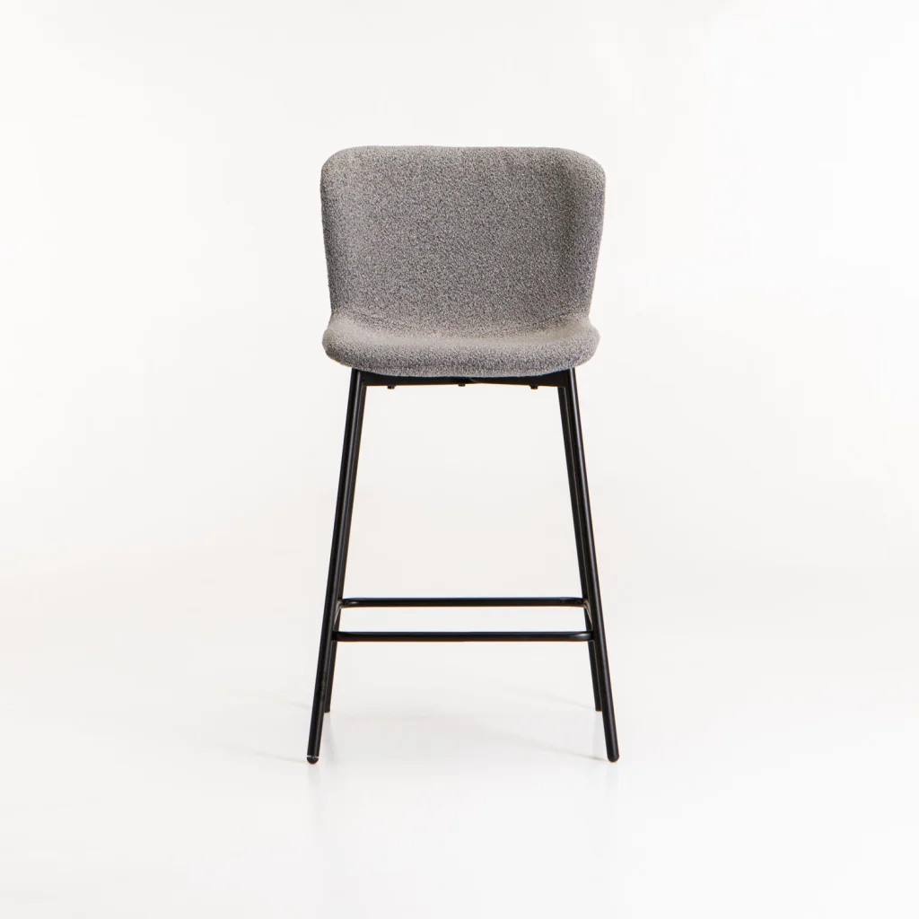 RAE BOUCLE FABRIC KITCHEN STOOL - GREY - Image 2