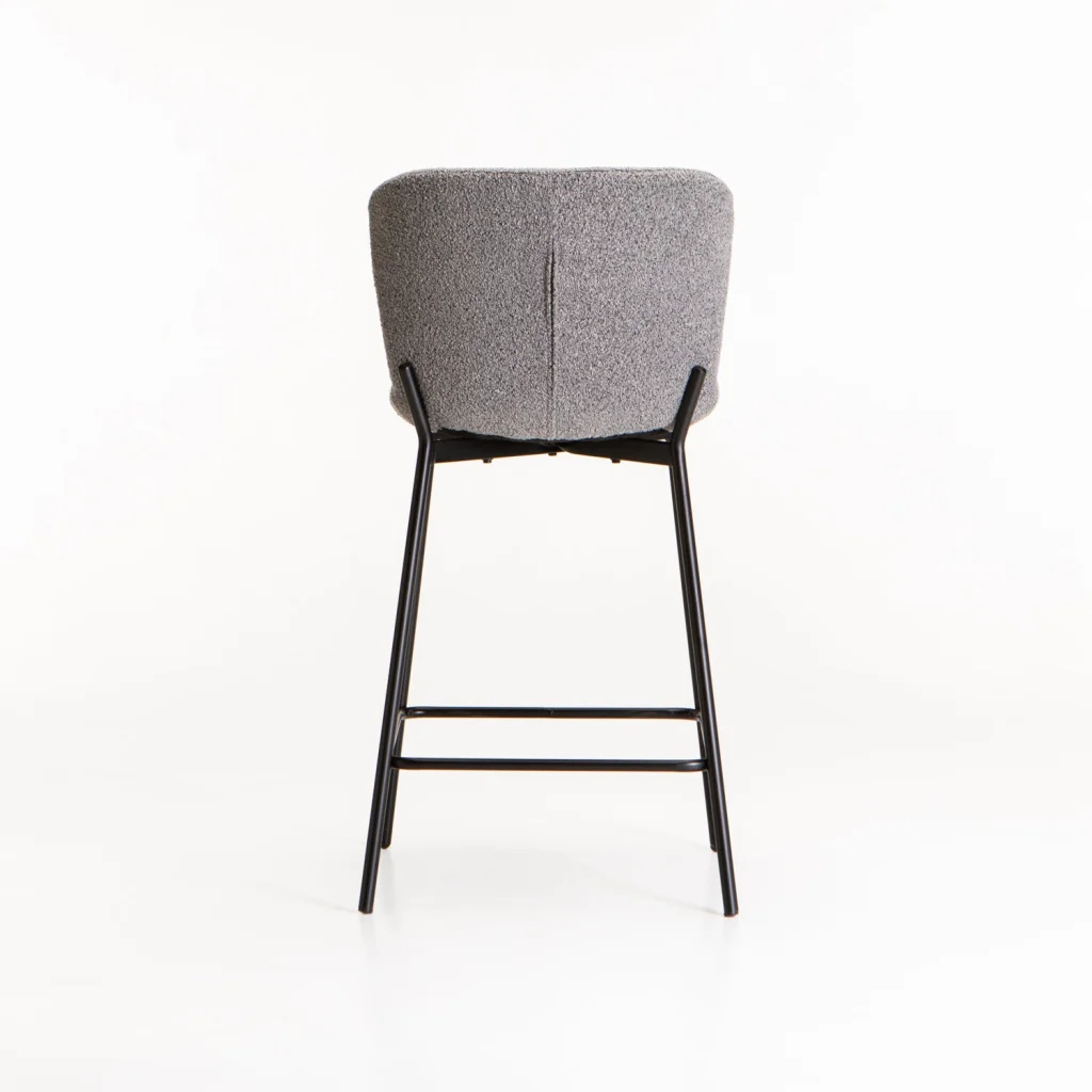 RAE BOUCLE FABRIC KITCHEN STOOL - GREY - Image 4