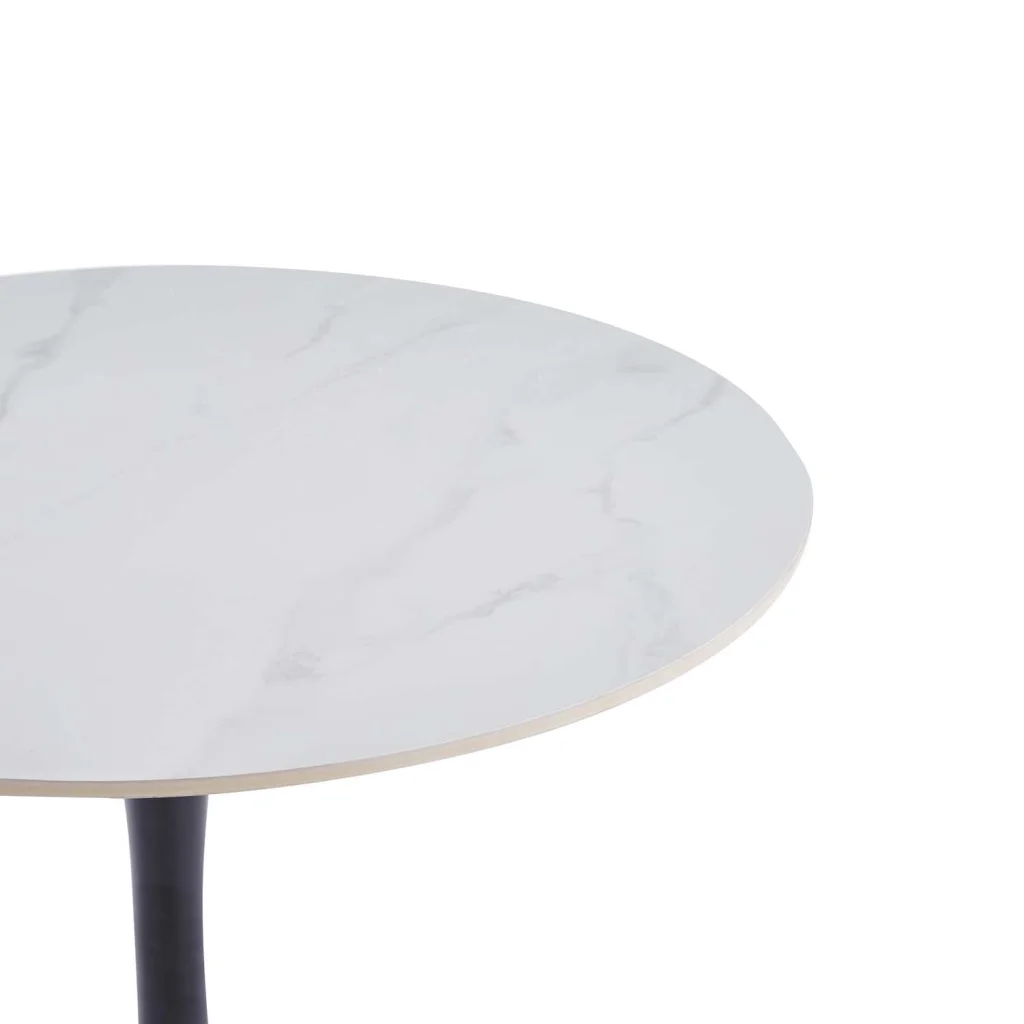 REMY 80cm ROUND STONE TOP DINING TABLE - Image 4