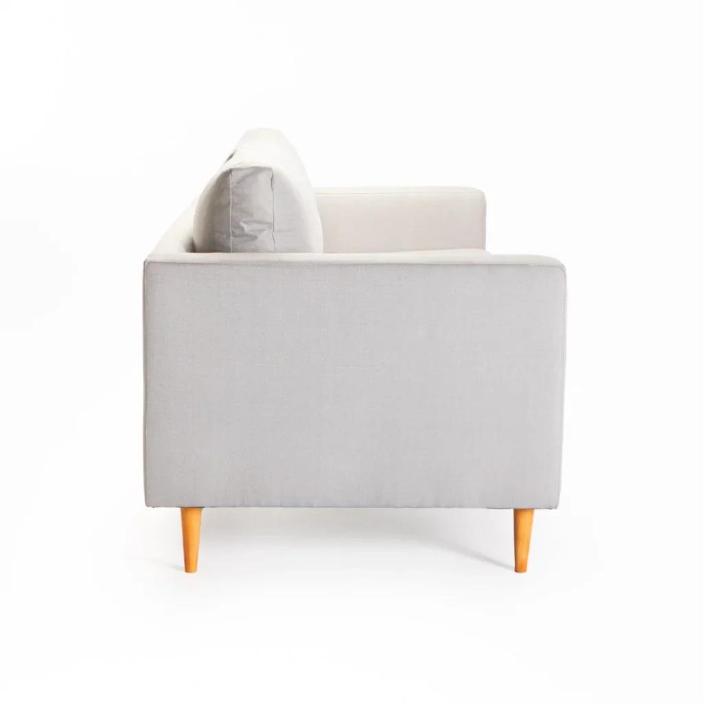 SANTINO FABRIC 3 SEATER COUCH - PLATINUM/NATURAL LEG - Image 3