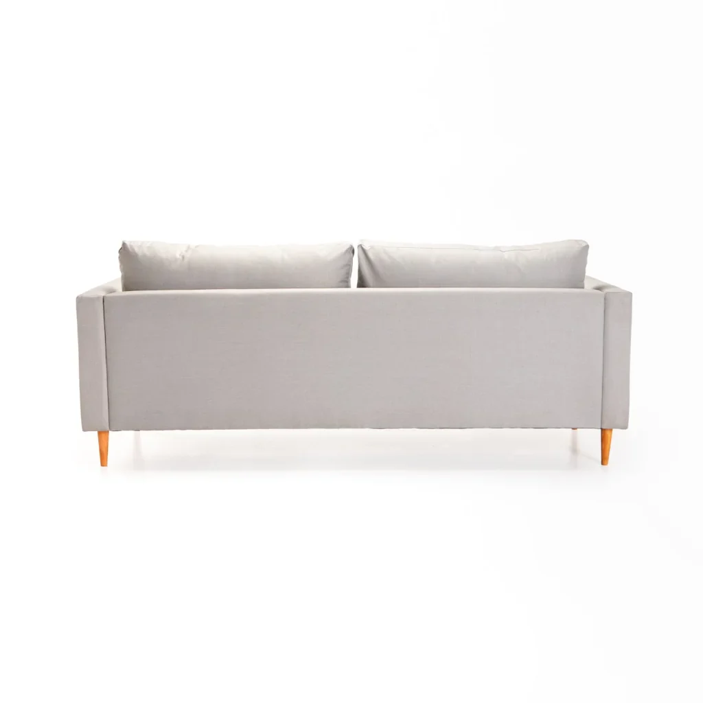 SANTINO FABRIC 3 SEATER COUCH - PLATINUM/NATURAL LEG - Image 4