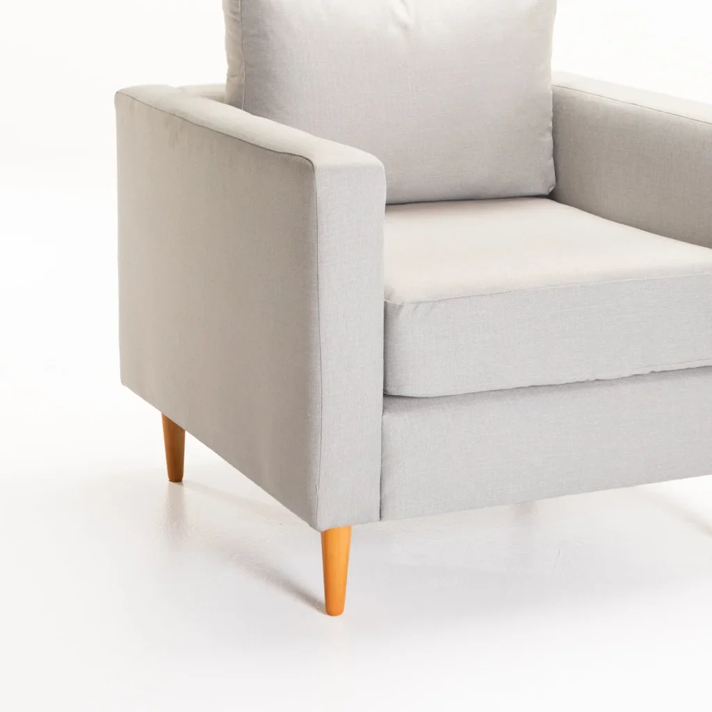 SANTINO FABRIC ARMCHAIR - PLATINUM/NATURAL LEG - Image 5