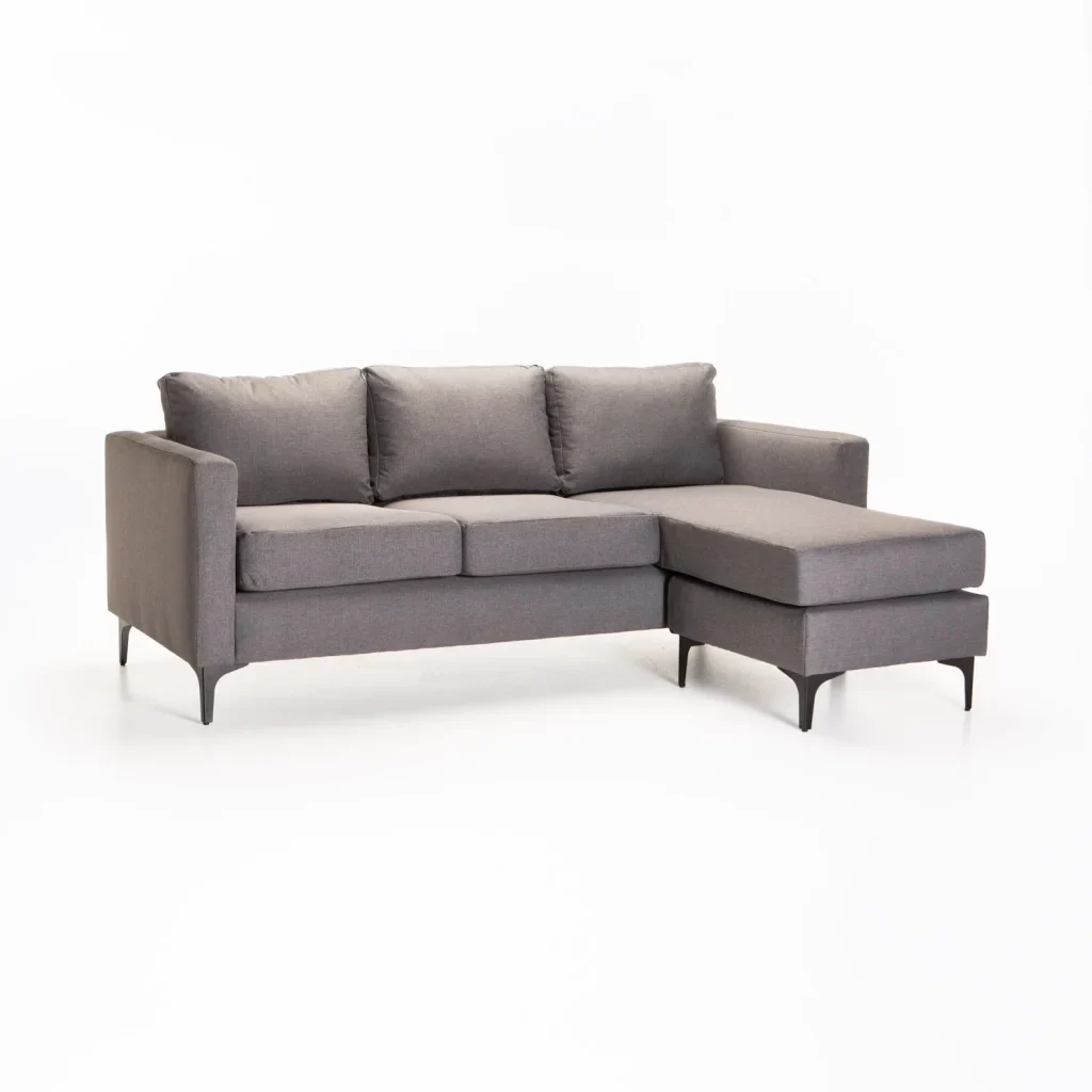 SANTINO FABRIC CORNER CHAISE - BLACK LEG - Image 5