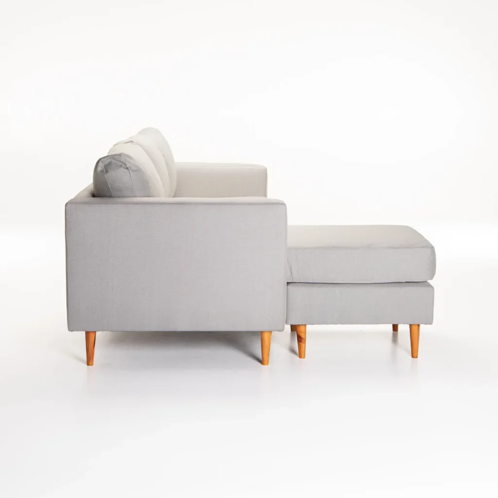 SANTINO FABRIC CORNER CHAISE - PLATINUM/NATURAL LEG - Image 3