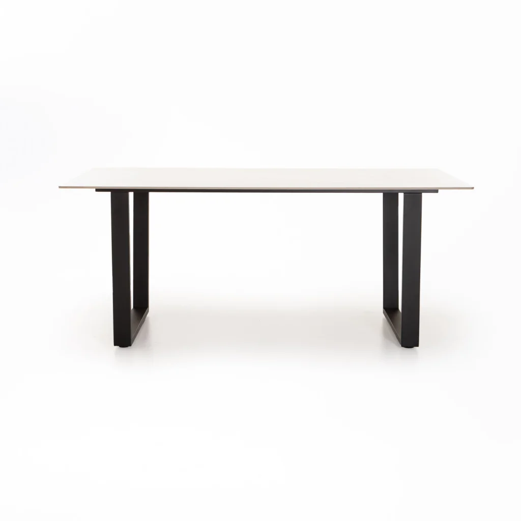 SHAW 180x90cm STONE TOP DINING TABLE - WHITE - Image 2