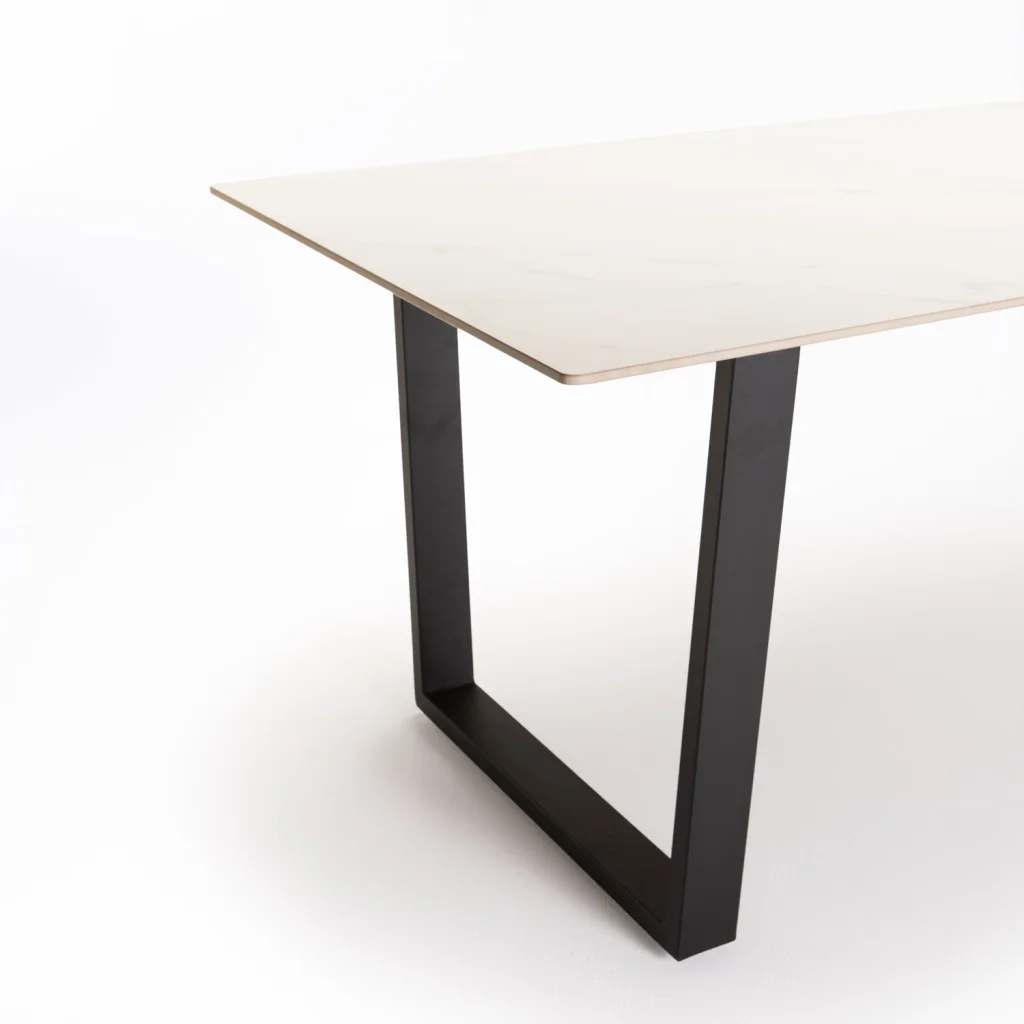 SHAW 180x90cm STONE TOP DINING TABLE - WHITE - Image 4