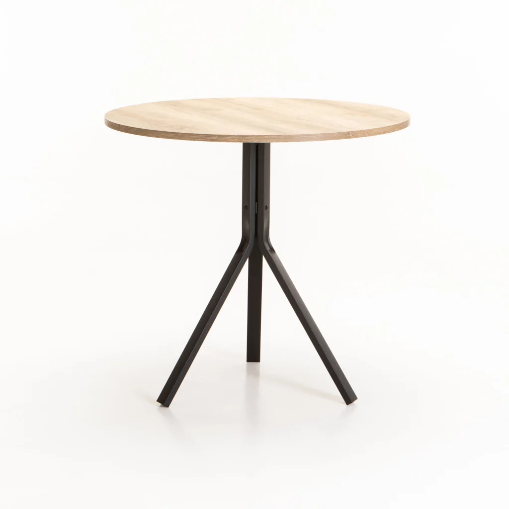 SHAY 80cm ROUND TOP DINING TABLE - OAK - Image 3