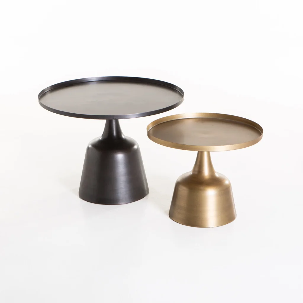 SOHA SET OF 2 61/46cm TABLES-BRONZE/BRASS ANTIQUE - Image 3