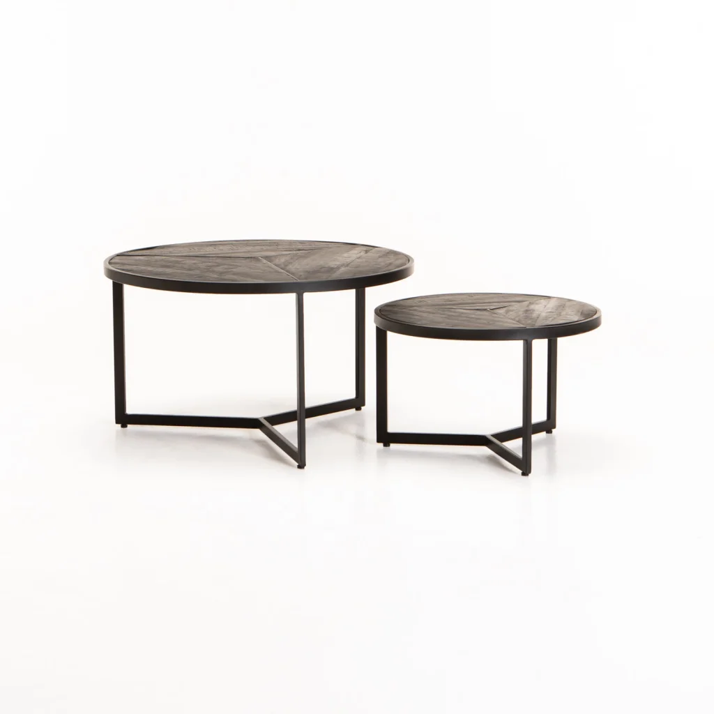 VEA SET OF 2 70/50cm SOLID WOOD COFFEE TABLE - Image 8