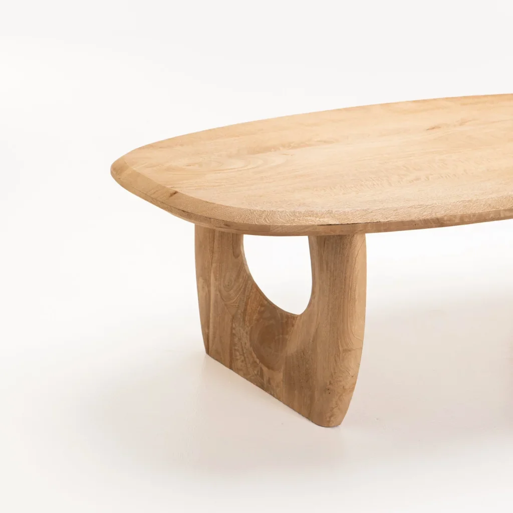 VEDA 130x70cm SOLID WOOD COFFEE TABLE - Image 4