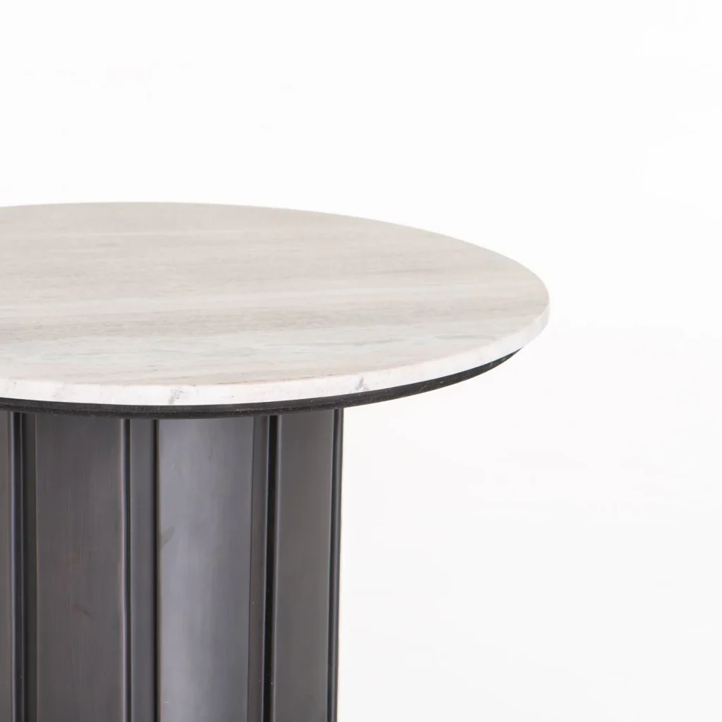 VIN 60cm ROUND STONE TOP COFFEE TABLE 39CM H - Image 2