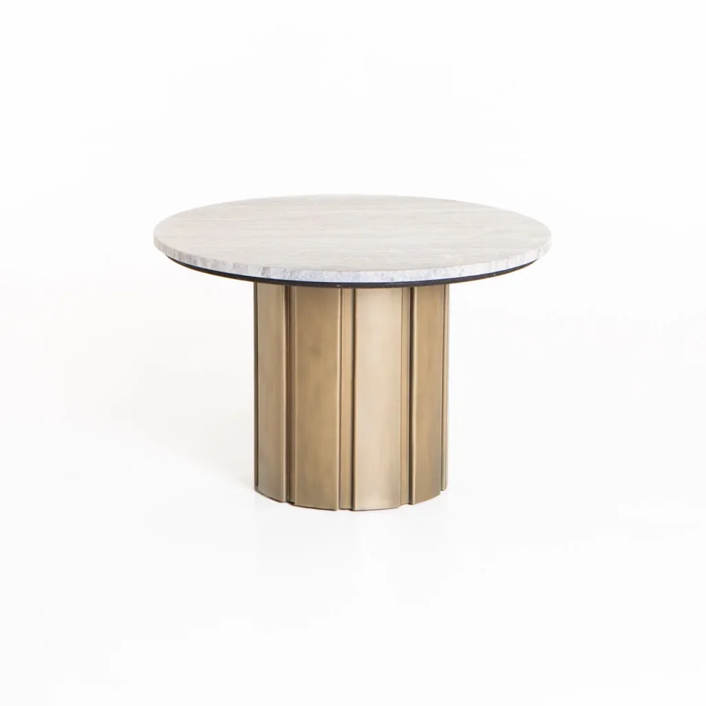 VIN 60cm ROUND STONE TOP COFFEE TABLE 39CM H - Image 3