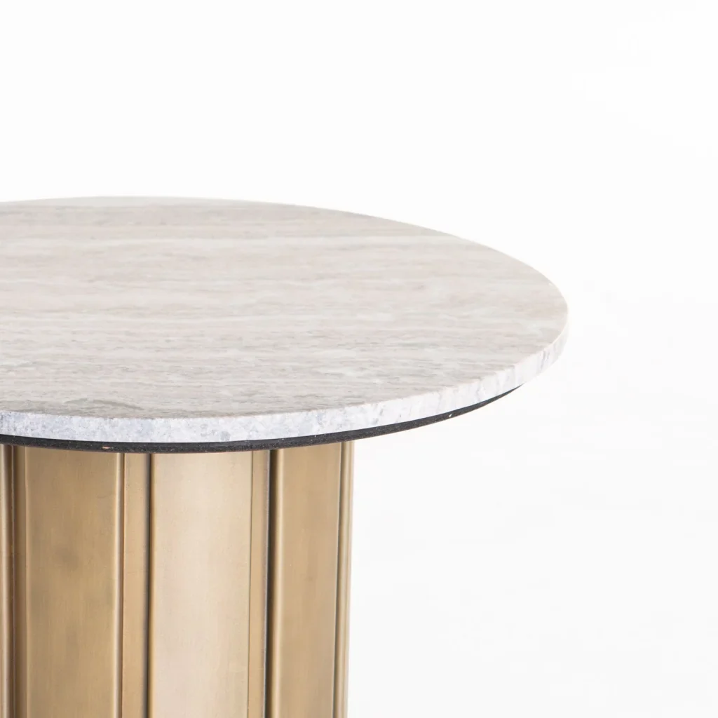 VIN 60cm ROUND STONE TOP COFFEE TABLE 39CM H - Image 4