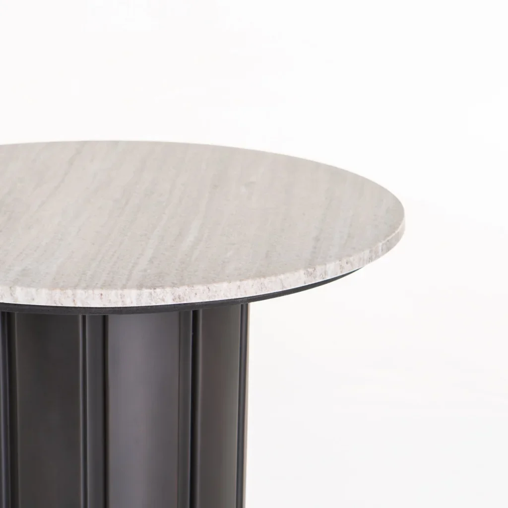 VIN 60cm ROUND STONE TOP COFFEE TABLE 43cm H - Image 4