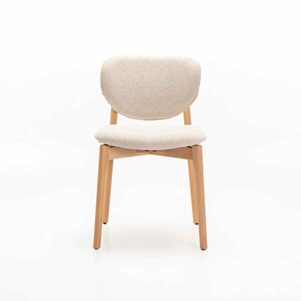VIOLA WOODEN DINING CHAIR TEXTURED OATMEAL - Image 2