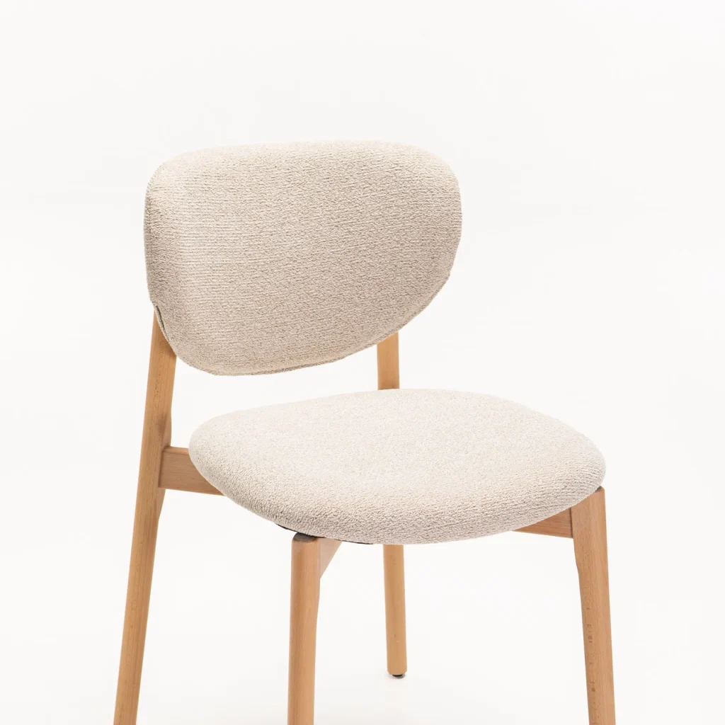 VIOLA WOODEN DINING CHAIR TEXTURED OATMEAL - Image 6