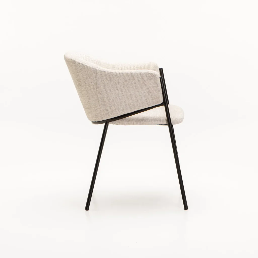 VIOLET TEXTURED FABRIC DINING CHAIR - Image 15