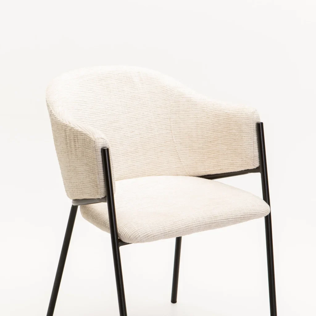 VIOLET TEXTURED FABRIC DINING CHAIR - Image 17