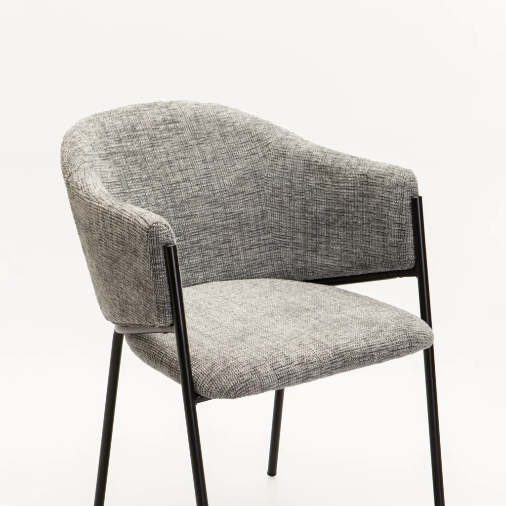 VIOLET TEXTURED FABRIC DINING CHAIR - Image 5