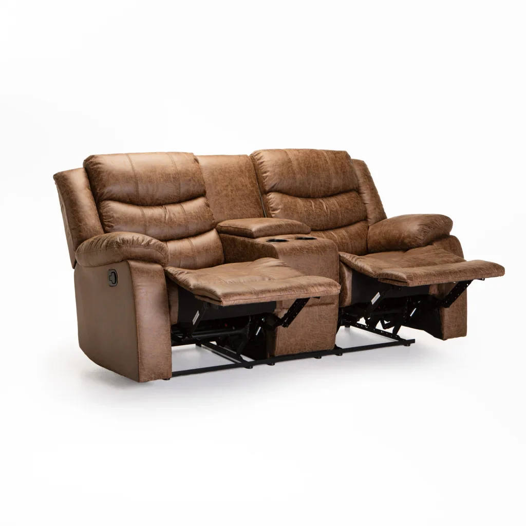 YAZ LUXURY FABRIC 2 SEATER CONSOLE RECLINER - Image 10