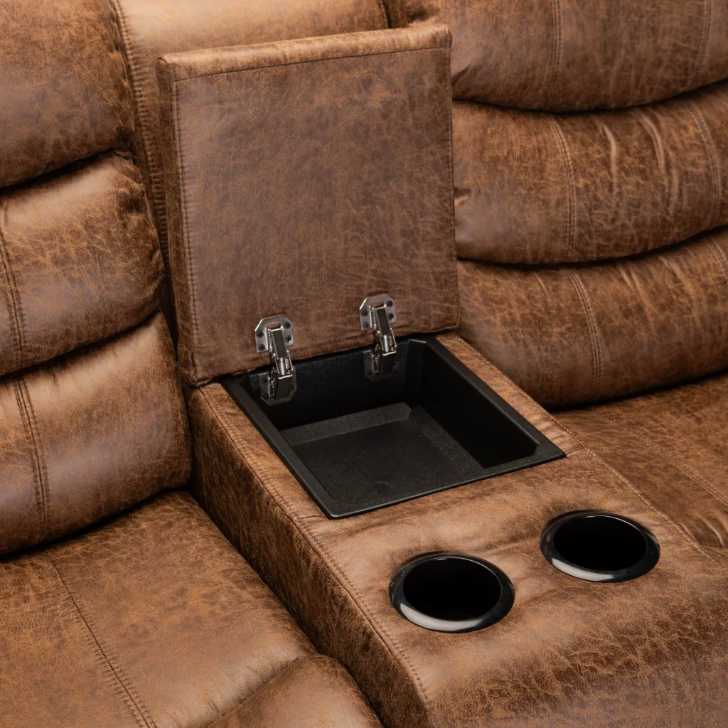 YAZ LUXURY FABRIC 2 SEATER CONSOLE RECLINER - Image 15