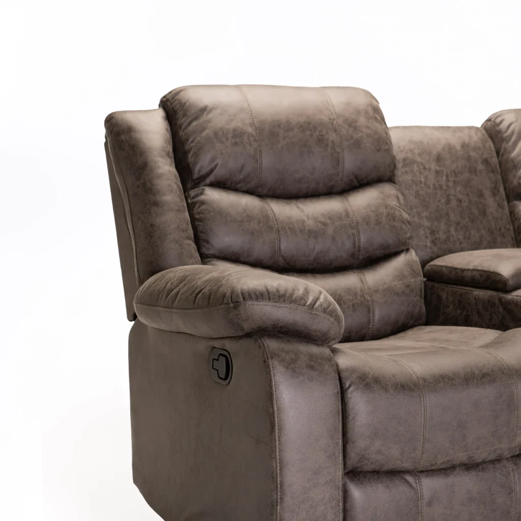 YAZ LUXURY FABRIC 2 SEATER CONSOLE RECLINER - Image 8