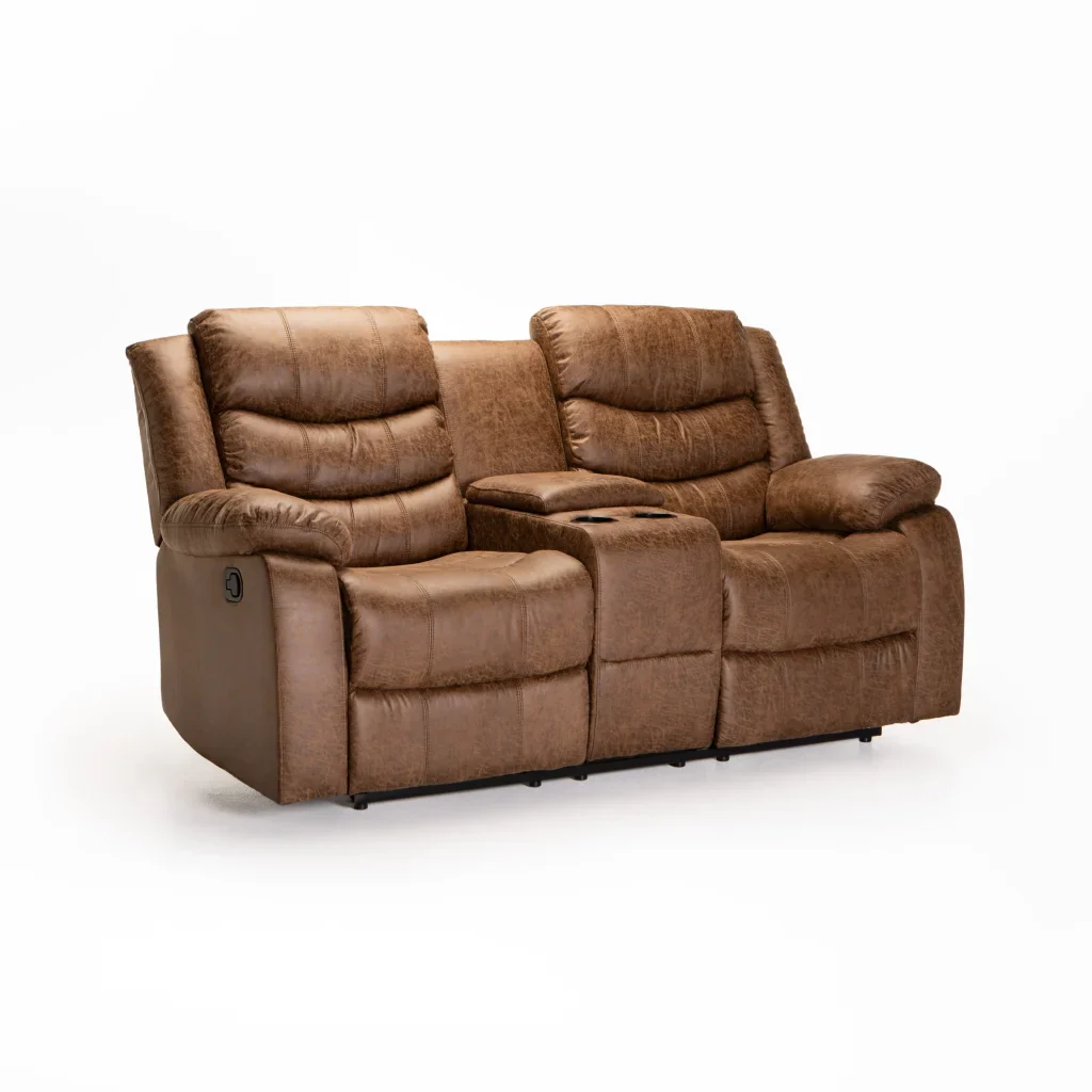 YAZ LUXURY FABRIC 2 SEATER CONSOLE RECLINER - Image 9