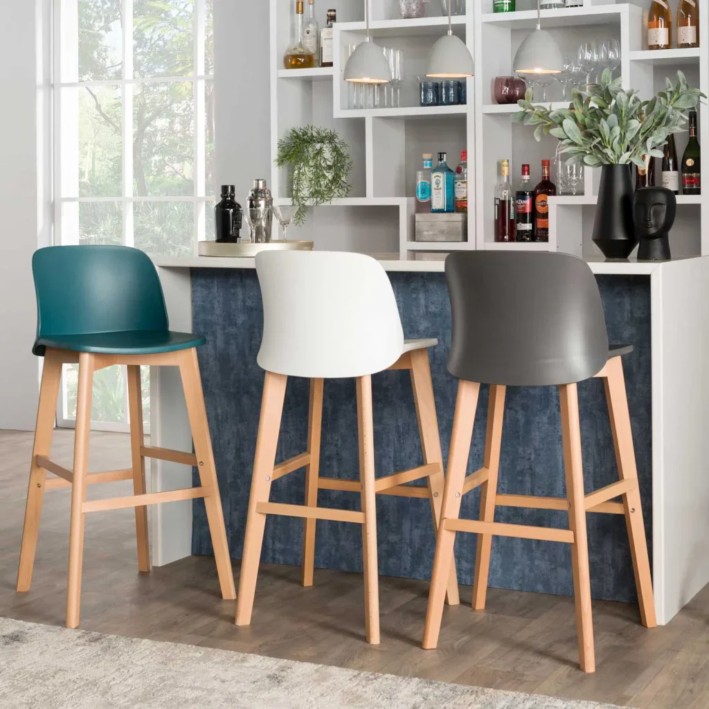 ZEN LUXURY WOODEN LEG BARSTOOL - Image 2